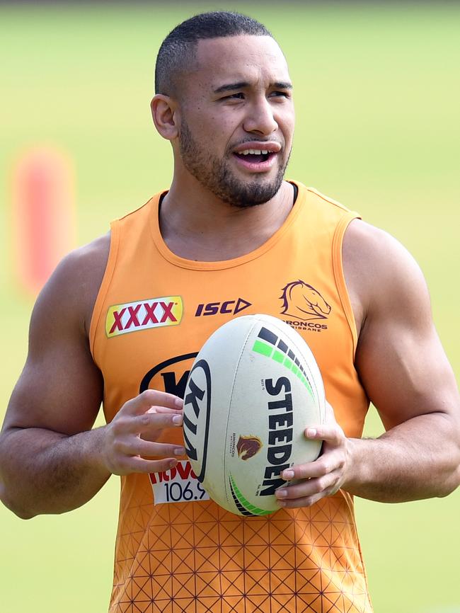 Hopoate during his playing days with the Broncos.