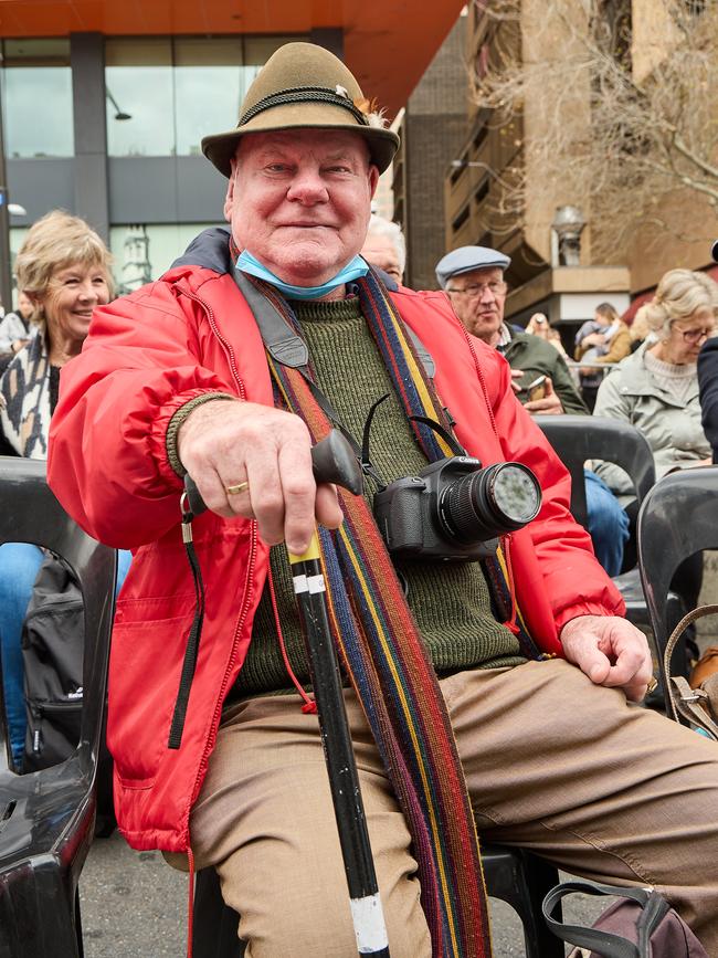 At Parliament House in North Terrace, people witnessed the proclamation of King Charles III. Picture: Matt Loxton