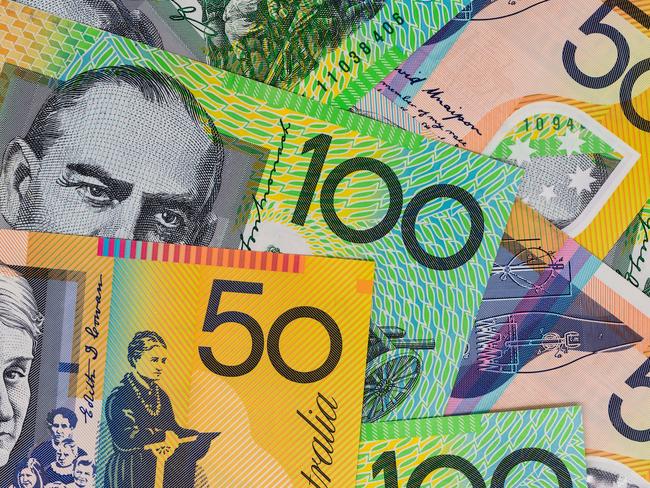 Australian Currency - Close up of one hundred and fifty dollar notes, money cash generic