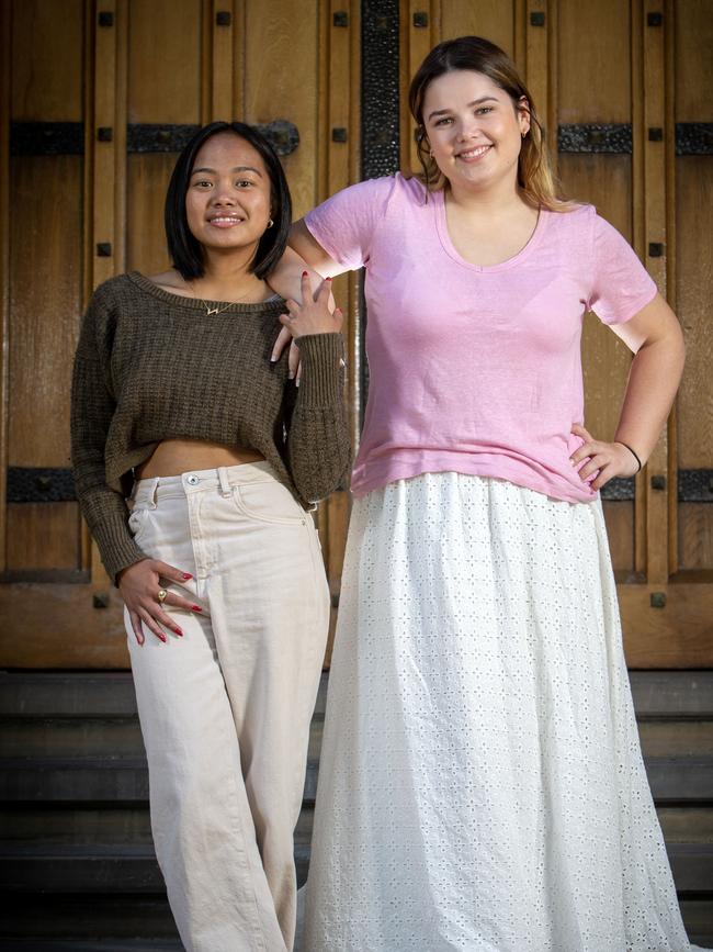 Kickstart for Kids success stories Zandra and Billie, who are now both in jobs and will start tertiary study next year. Picture: Emma Brasier