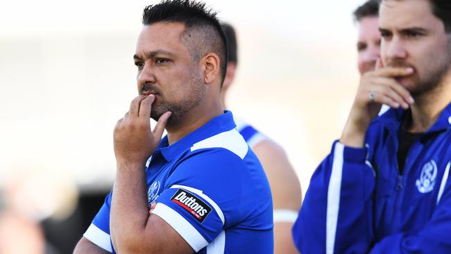 St Peter’s Old Collegians coach Geoff Riddle. Picture: AAP/Mark Brake