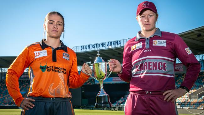 Emma Manix-Geeves (left) created CTPL history by being the first player from Greater Northern Raiders to be crowned the best and fairest, while Clarence’s Hollie Armitage (right) was runner up. Picture: Alastair Bett.