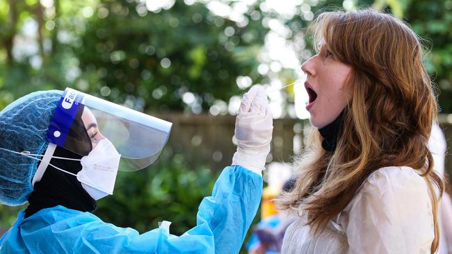 Nurses at work at the Killara Covid Testing Clinic ahead of an expected surge in cases. Picture: NCA Newswire