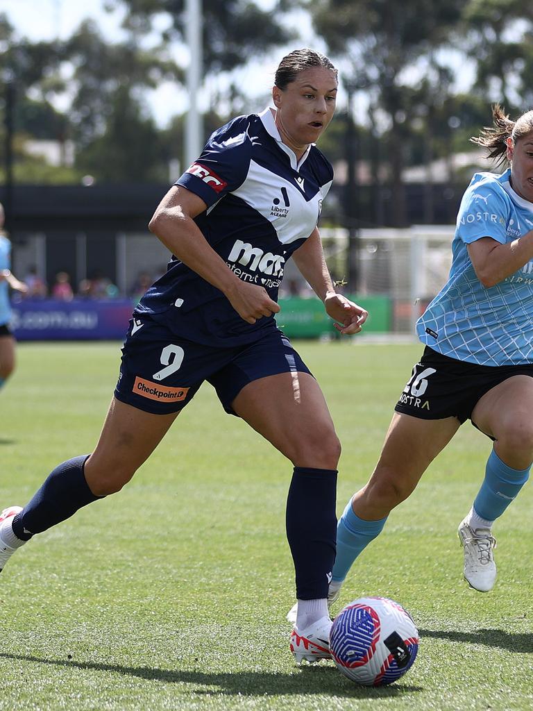 Emily Gielnik sits alongside Worts in leading goal scorers. Picture: Robert Cianflone/Getty Images