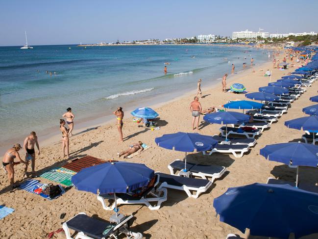 The resort town of Ayia Napa in southeastern Cyprus is a popular spot for tourists. Picture: Florian Choblet/AFP