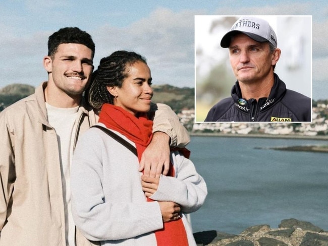 Mary Fowler and Nathan Cleary on holidays and (inset), Ivan Cleary. Photos: Instagram/News Corp