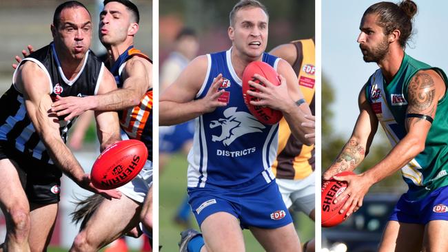 Cory McGrath, Tom Lucin and Kamen Ogilvie are three of the stars of EDFL Division 2. Pictures: Jamie Morey, Mark Dadswell