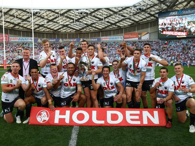 The Penrith Panthers celebrate their 2013 Holden Cup success. Photo: Matt King/Getty Images