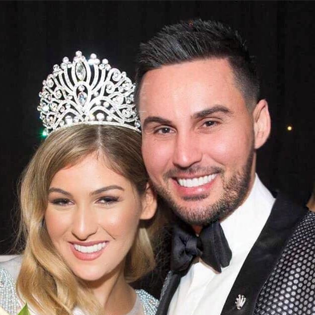 Mary Mehajer with her brother after winning the Miss Lebanon Australia 2016 pageant. Picture: Paradisepro/Facebook