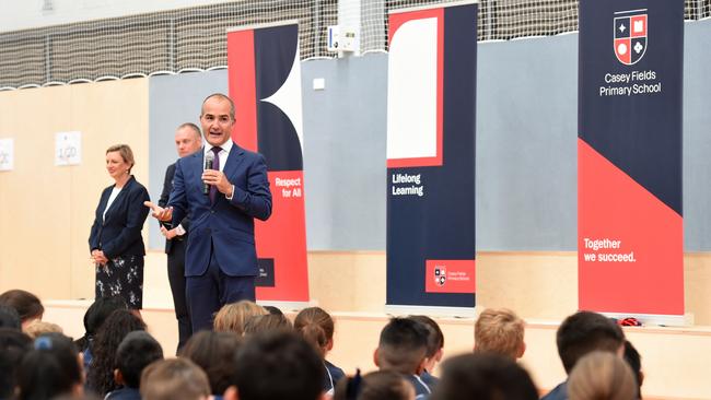 Education Minister James Merlino at the opening of Casey Fields Primary School.