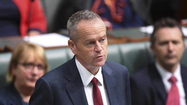 Bill Shorten during debate of the National Redress Scheme for Institutional Child Sexual Abuse Bill in May. Federal Labor have committed to pursuing amendments. (Pic: Lukas Coch/AP)