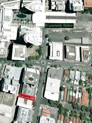 The site, highlighted in red, is one of the last undeveloped buildings in the St Leonards town centre.