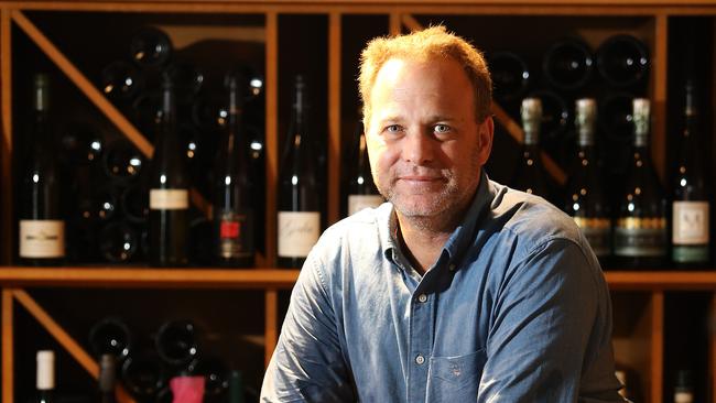 Christopher McGimpsey in the Stillwater wine cellar at Launceston. Picture: Chris Kidd