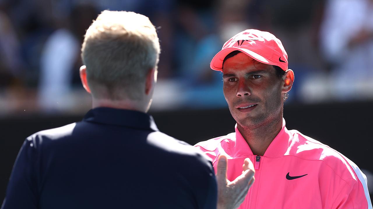 Rafa Nadal was asked about his 2019 by Jim Courier. He had to answer carefully. (Photo by Cameron Spencer/Getty Images)