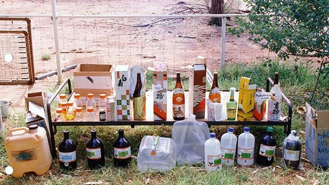 Chemicals left behind by members of the Aum Supreme Truth sect at the WA property. Picture: AFP Sergeant Keith Taylor.