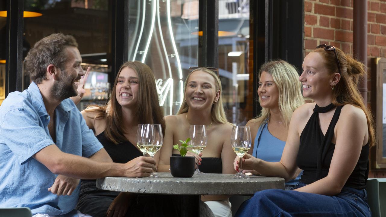 Jimmy McFarlane, Zoe Tweddell, Emily Hicks, Ella Wiltshire and Tallulah Robbat talk dating slang and culture at Mothervine. Picture: Brett Hartwig