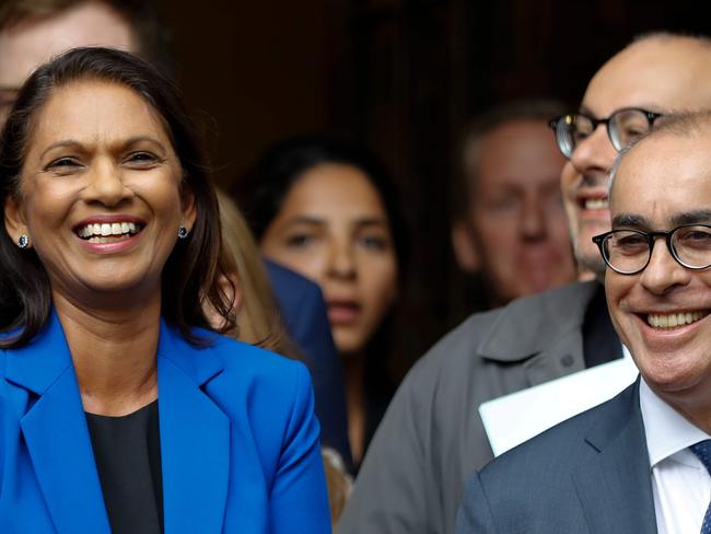 Anti-Brexit campaigner Gina Miller smiles outside the Supreme Court in central London. Picture: AFP