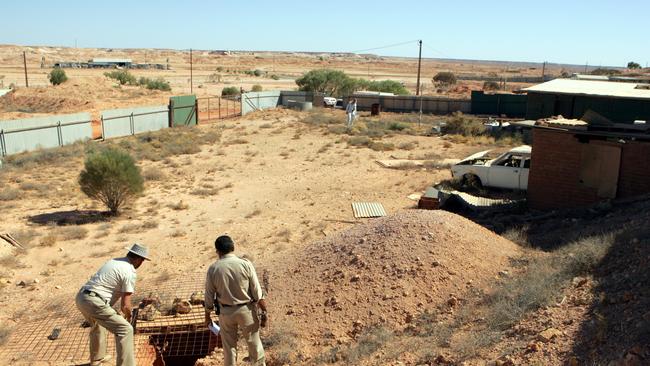 The toddler’s body was recovered from a disused drill hole south of Coober Pedy. Picture: Dylan Coker