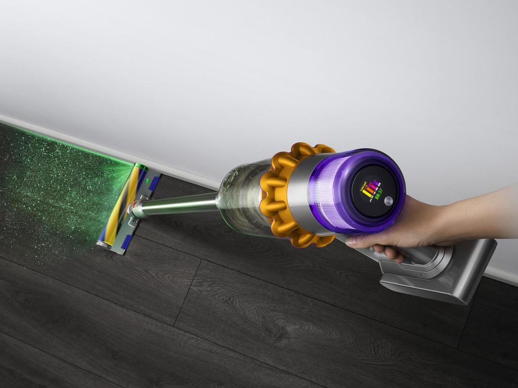 The Dyson V15 Detect Absolute is a stick vacuum with a laser head to reveal dust and dirt.