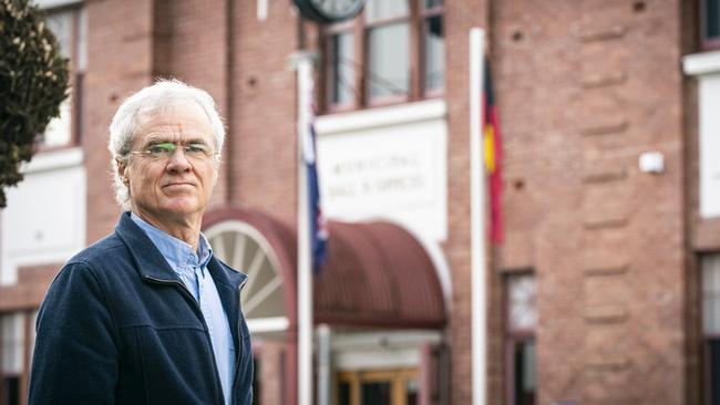 President the Huonville Ratepayer Association, Pat Synge outside the Huon Valley Council Chambers, Huonville. Picture: MATHEW FARRELL