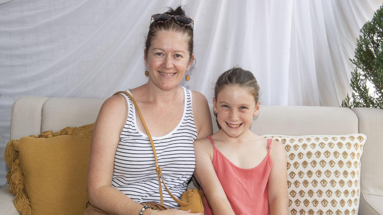 Laine and Abbie Neale at the Toowoomba Grammar School Art Show. Saturday, March 25, 2023. Picture: Nev Madsen.