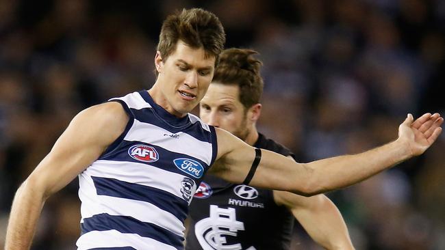 Andrew Mackie has become a Geelong great. Picture: Getty Images