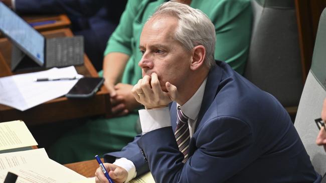 Minister for Immigration, Citizenship, Migrant Services and Multicultural Affairs, Andrew Giles during Question Time at Parliament House in Canberra. Picture: NewsWire / Martin Ollman