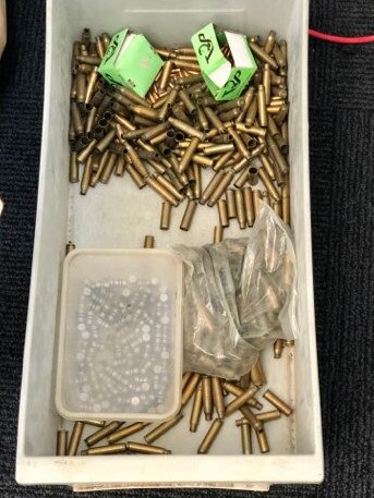 Ammunition seized by police.