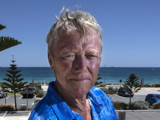 Former Australian Test cricket captain and WA cricket legend Kim Hughes pictured at Scarborough Beach foreshore (Perth WA). Hughes commenting on WA losing the fifth Ashes Test. He says he sympathises with WA premier Mark McGowan over the hardline border stance.PHOTO: MARIE NIRME