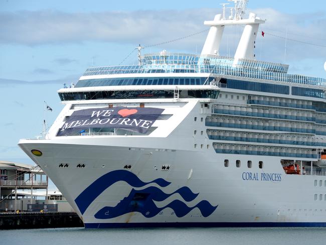 MELBOURNE, AUSTRALIA - NewsWire Photos SEPTEMBER 15, 2022: The Coral Princess, the first cruise ship to dock at Station Pier since before the Covid pandemic stopped all international travel. Picture: NCA NewsWire / Andrew Henshaw