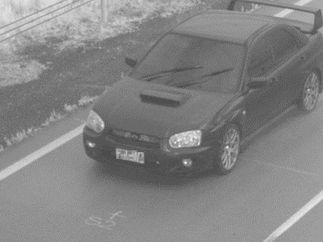 Police have released a CCTV image of a black-coloured Subaru believed to have been in the vicinity of Seven Oaks at the time of the alleged shooting .