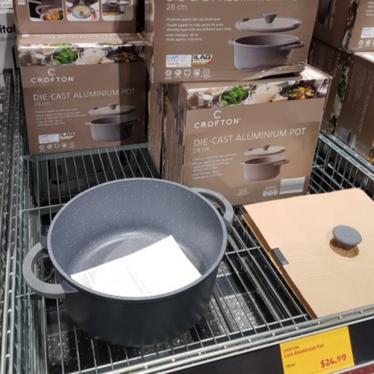 But the pots and pans only proved popular at some stores, with other customers reporting plenty of stock at their local Aldi. Picture: Facebook/Aldi Fans Australia.