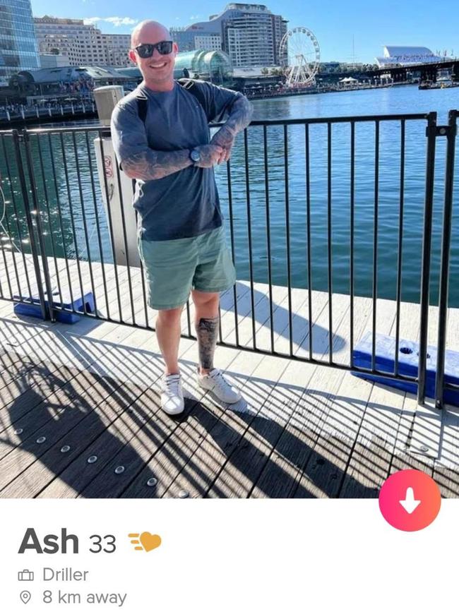 Ashley Gaddie's Tinder profile.