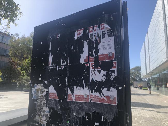 Posters of missing Israeli hostages have been vandalised at Sydney University.