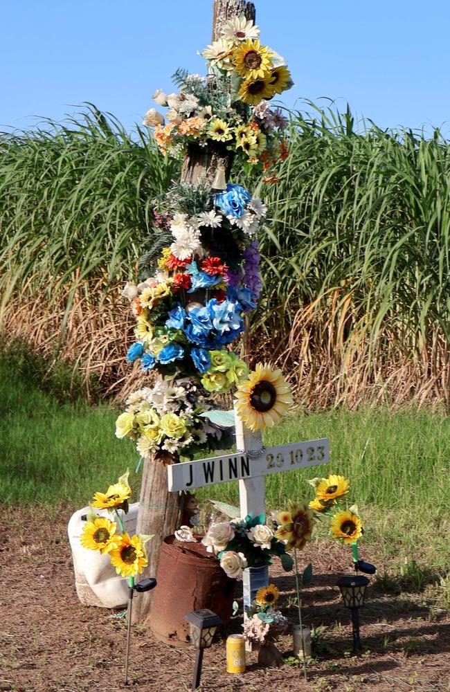 A memorial for beloved husband, son, brother and friend Jamie Winn at the site when he died following a crash on Mackay Eungella Rd. The driver who caused the crash Amy Ellen Ford was jailed for 5.5 years.