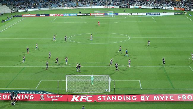 There were mixed reviews of the atmosphere - and views - at Simonds Stadium. Picture: Getty Images