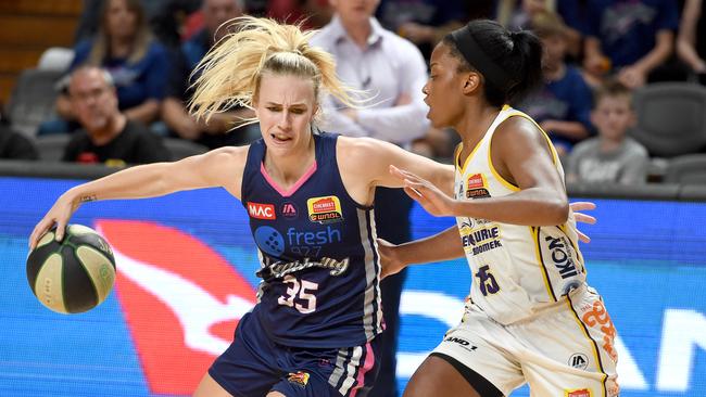 Adelaide Lightning co-captain Nicole Seekamp on the drive. Picture: Naomi Jellicoe