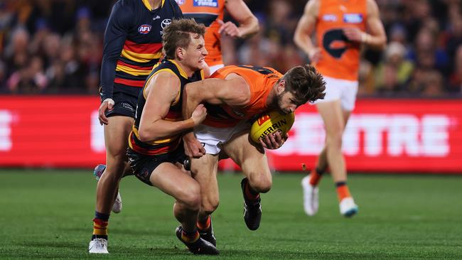 Dawson was one of the Crows best with 27 disposals. Picture: James Elsby/AFL Photos via Getty Images