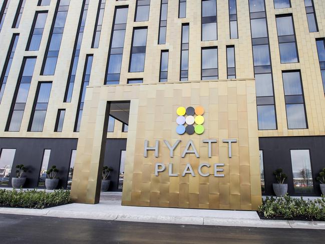 Opening of the new Hyatt Hotel will be on Thursday night - They are holding a huge event. The hotel is owned by business tycoons Lindsay Fox and Max Beck. Picture: Sarah Matray