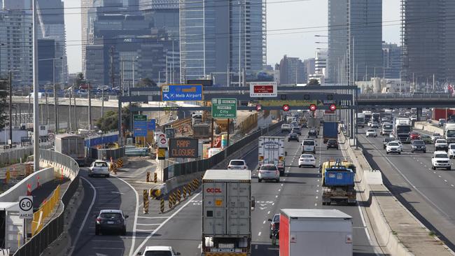 West Gate Freeway near the Bolte Bridge exit. Picture: David Caird