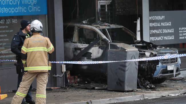 A tobacco shop fire bombing in High St, Thornbury. Picture: NewsWire/David Crosling