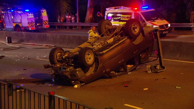 The horrifying crash in Sydney’s south which killed two women on Henry Lawson Drive in Peakhurst in March. Credit: Active Media Images