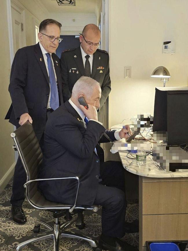 Benjamin Netanyahu’s office released this photo of the Israeli PM giving the strike the green light.