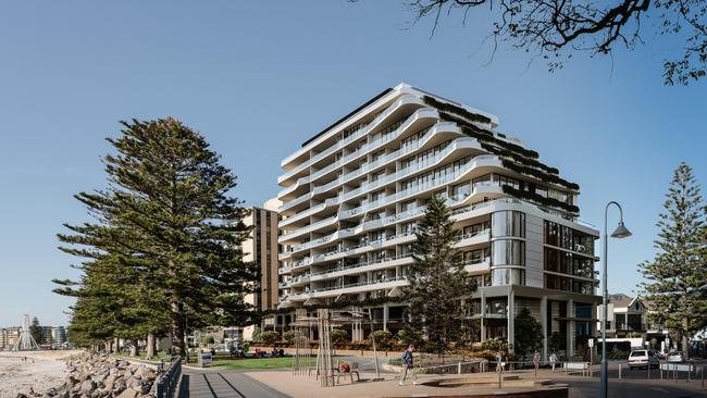 Artist's impressions of Chasecrown $165m apartment development at 21-25 South Esplanade, Glenelg. Picture: Chasecrown