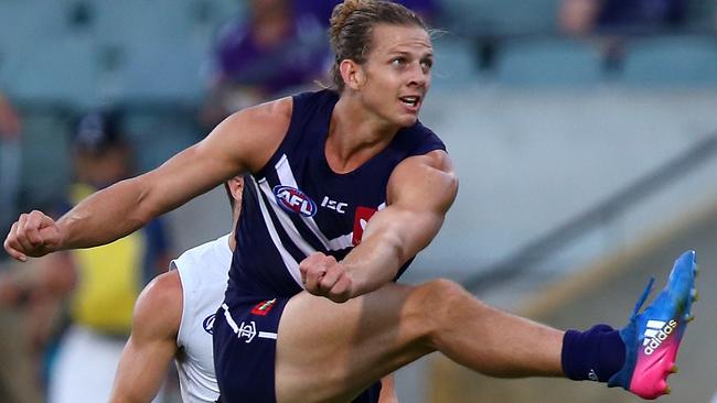 Nat Fyfe in action during this year’s JLT series. Picture: Getty Images