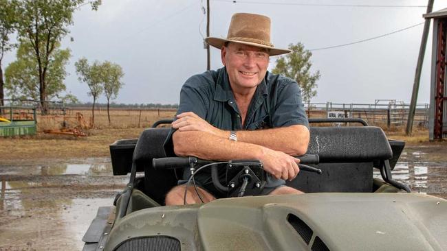 A KID IN MUD: Bowenville farmer Kim Bremner was pleased with the recent rain that fell across the Western Downs. Picture: Dominic Elsome