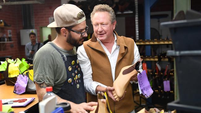 Andrew Forrest on the manufacturing floor last year. Picture: Keryn Stevens