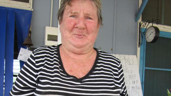 Fran Hodgetts outside her pie shop in Larrimah.