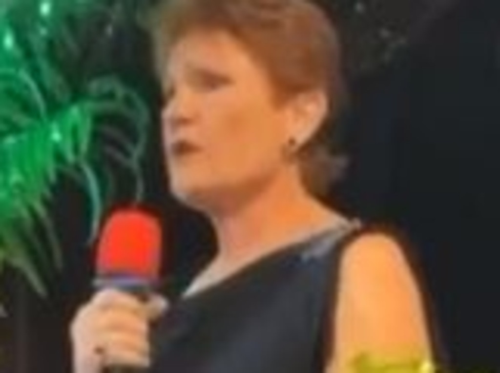 Pauline Hanson told the crowd she had no intention of getting vaccinated against coronavirus. Picture: Twitter/@9newsqueensland.