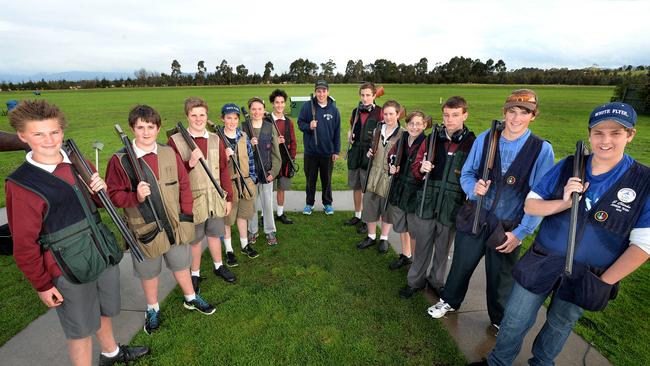 Jack Wallace and classmates at Lilydale High School have achieved great success in shooting. They train on Wednesdays at the Melbourne Gun Club in Yering. Picture: Steve Tanner